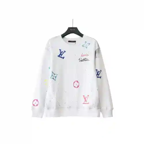 Sudadera con estampado de letras en color graffiti LV/Louis Vuitton