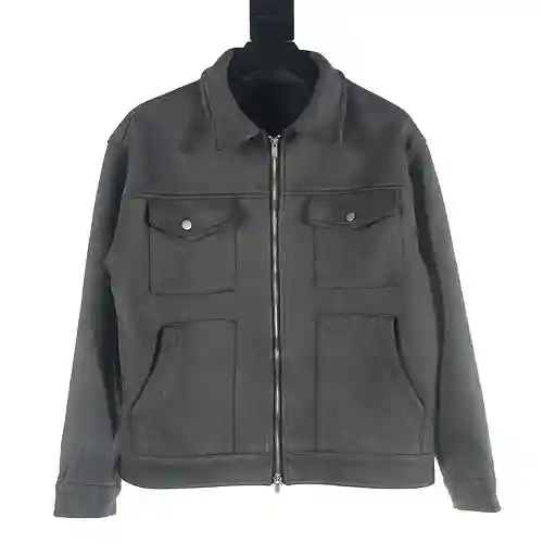 SAINT*MICHAEL SM Chaqueta retro americana de ante “GRIS SUEDE”