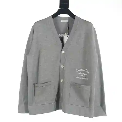 Dior CD 23Fw front and back signature embroidered cardigan sweater