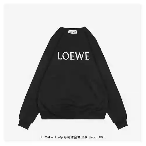 LE 23Fw Sudadera con cuello redondo y letra Loe bordada
