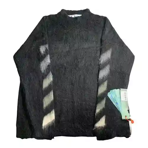 O*FF-W*HITE gradient arrow knit mohair sweater, same style for men and women