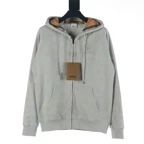 Burberry BBR 22FW B sudadera con capucha y cremallera a cuadros estándar