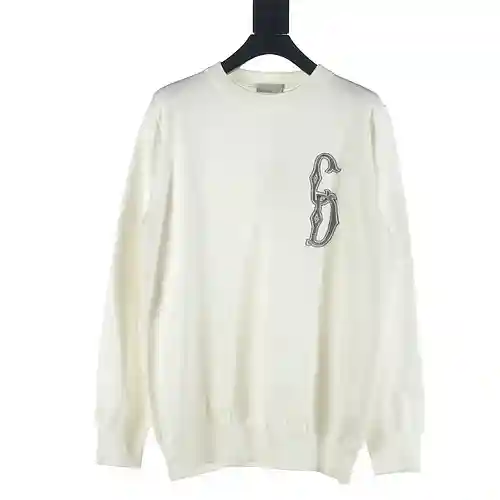 Jersey CD/Dior 23Fw con cuello redondo y bordado en hilo plateado