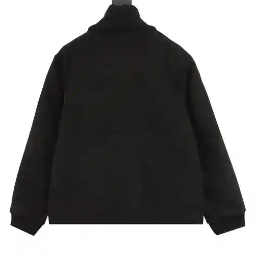 Chaqueta con paneles de cuero bordado 1V