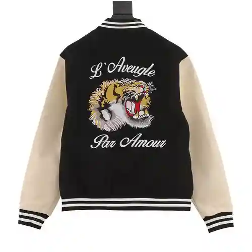G Home Classic Embroidered Tiger Head LOGO Baseball Jacket