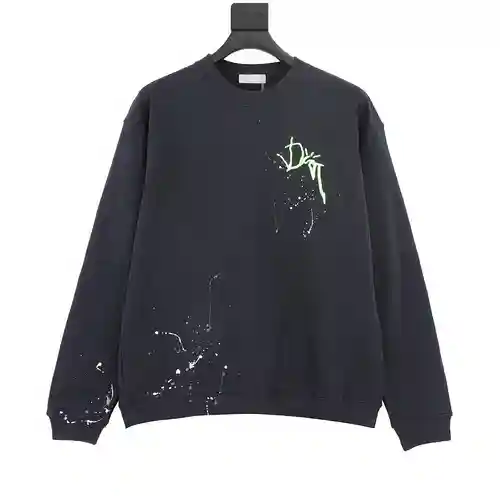 CD splash ink embroidery LOGO round neck sweatshirt