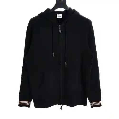 BBR chaqueta estilo suéter a cuadros con parche en el brazo y capucha