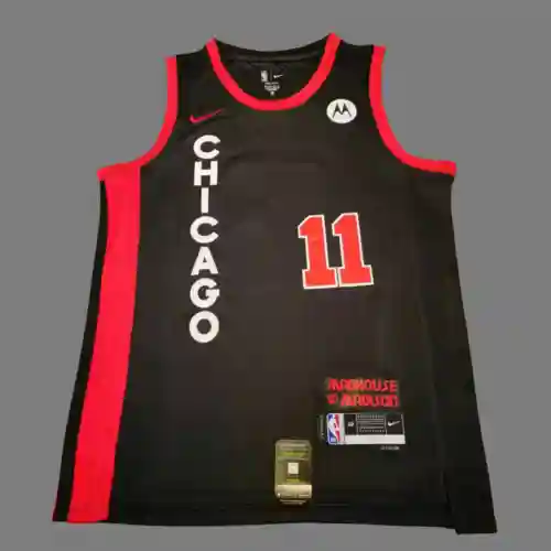 Bulls No. 11 DeMar DeRozan Black 24 Camiseta bordada de edición para fanáticos de nueva temporada