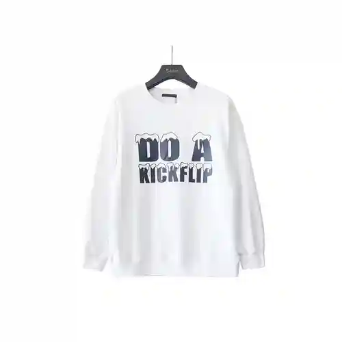 LV/Louis Vuitton 23fw printed round neck long-sleeved tops for men and women pullover sweatshirt