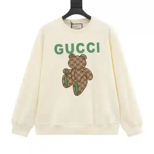 Sudadera con cuello redondo y logo con parche de oso y letra G Home