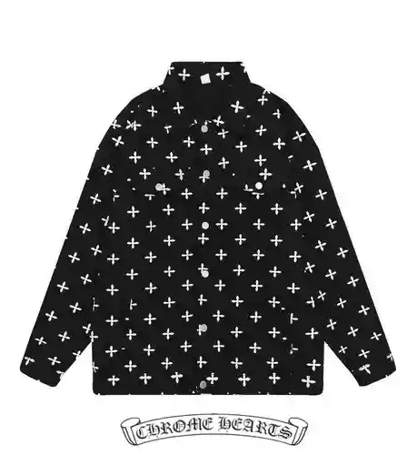 Chaqueta vaquera cruzada con estampado completo CH/Cro Xin, mismo estilo para hombre y mujer