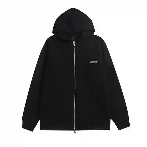 CH/Cro Heart Embroidered Sanskrit Cross Cardigan Hooded Jacket, Same Style for Men and Women