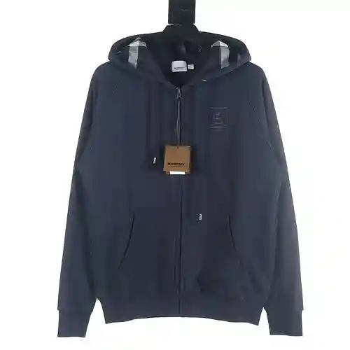 Burberry BBR 22FW B sudadera con capucha y cremallera a cuadros estándar