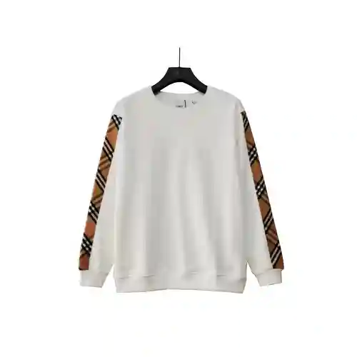 BBR/Burberry 20Fw arm plaid stitching round neck sweatshirt