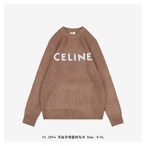 CL 23Fw suéter con cuello redondo y letras de fieltro