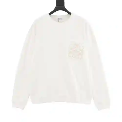 Sudadera LOE*WE/Luo Yiwei de cuello redondo con LOGO bordado en el pecho