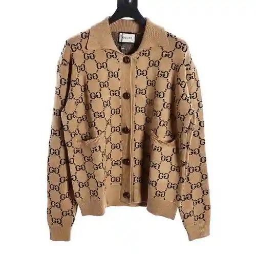 Cárdigan estilo suéter con doble G en jacquard