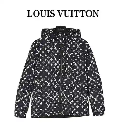 Abrigo de algodón con capucha y presbicia estampado integral LV/Louis Vuitton