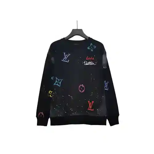 Sudadera con estampado de letras en color graffiti LV/Louis Vuitton