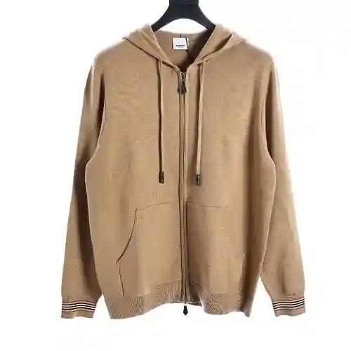 BBR chaqueta estilo suéter a cuadros con parche en el brazo y capucha
