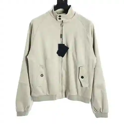 PRD 23FW chaqueta de cuero con cuello alto triangular