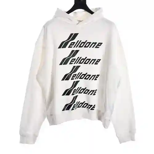 We11*done barrage letter classic print versatile hooded sweatshirt