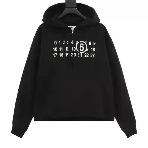 MM6 23FW fluorescent letter hooded sweatshirt