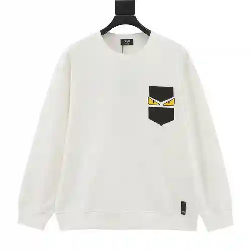 FEN*DI / Fendi little monster embroidered eyes round neck sweatshirt