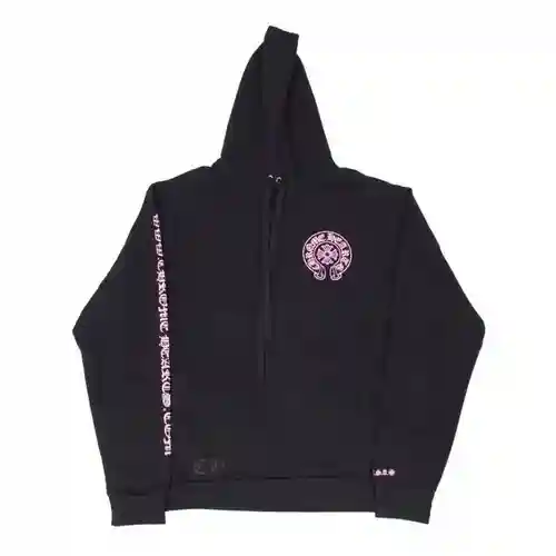 Sudadera con capucha CH/Cro Heart estampado herradura rosa, mismo estilo para hombre y mujer