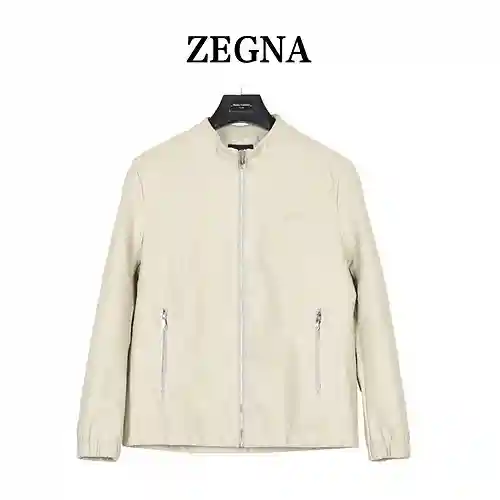 ZEGNA Chaqueta de cuero casual de moda de alta gama para hombre
