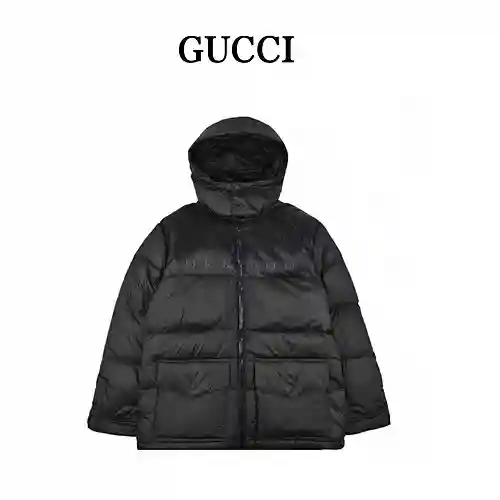 G*cci Gucci Double G Contrast Color Splicing Web Down Jacket
