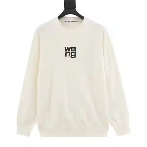 AW/Alexander Wang 23Fw suéter con cuello redondo y letras bordadas