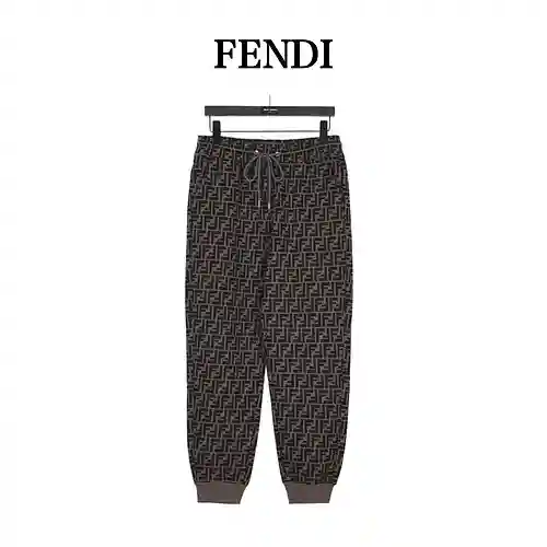 Fen*di/Fendi 23Fw Double F pantalones deportivos con logo estampado en toda la prenda