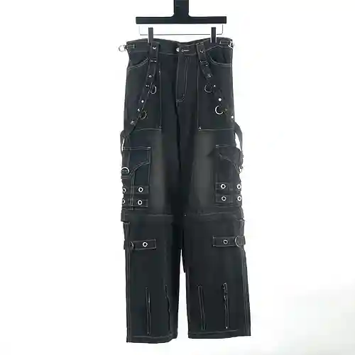 Balenciaga BLCG 23FW Hardware para industria pesada Ropa de trabajo Desmontaje Jeans Pantalones Yash