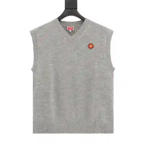 KE*NZO Kenzo KZ 23FW men's BOKE small begonia flower pullover knitted sweater vest