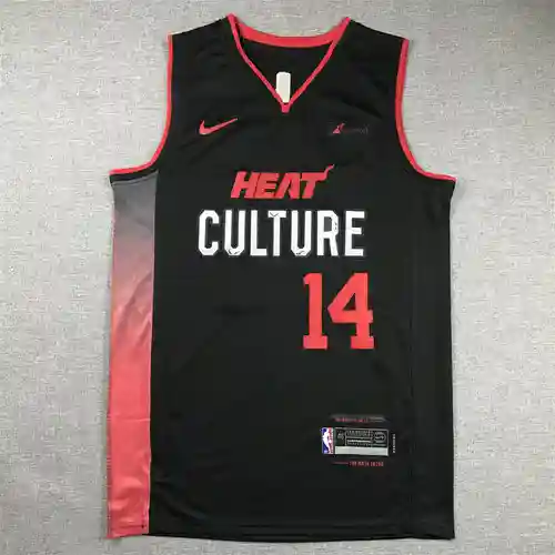 Heat No. 14 Tyler Herro Black 24 Camiseta bordada de edición para fanáticos de nueva temporada