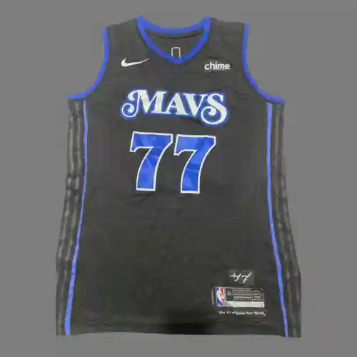Mavericks No. 77 Luka Doncic azul marino 24.a temporada City Edition Jersey
