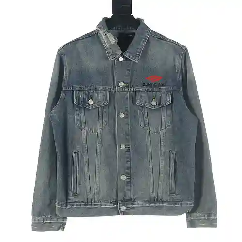 Balenciaga BLCG 23Fw chaqueta vaquera de perfil grande bordada 3M
