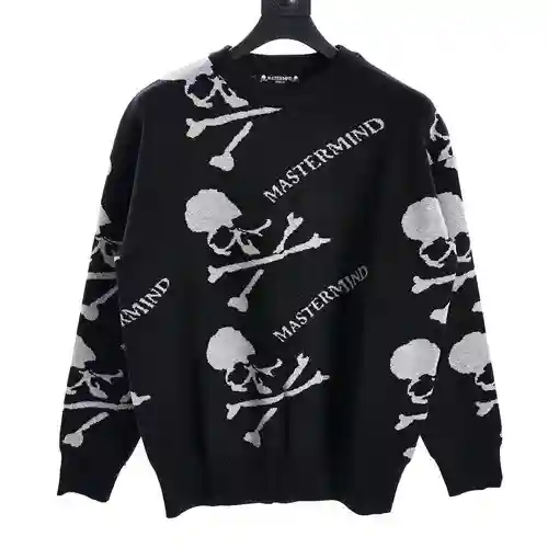 MMJ23ss all-over skull crew neck sweater