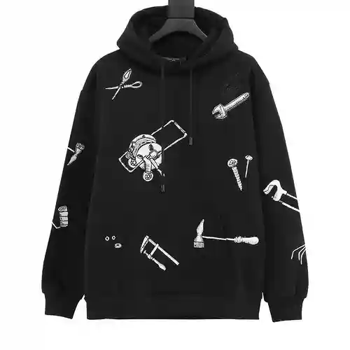 sudadera con capucha y bordado de herramientas 1V