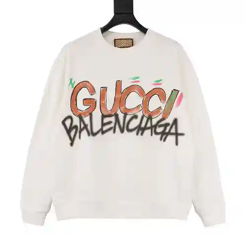 G Home × BLCG joint hand-painted printed round neck sweatshirt