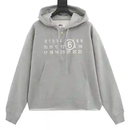 MM6 23FW fluorescent letter hooded sweatshirt