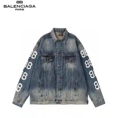 BLCG/Balenciaga SS23 letter print double BB denim jacket