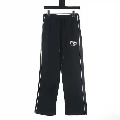 Balenciaga BLCG 23Fw double B letter lock embroidered webbing trousers