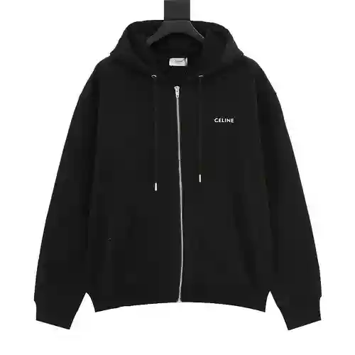 Sudadera básica con capucha y cremallera con letras CE