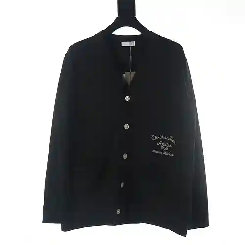 Dior CD 23Fw front and back signature embroidered cardigan sweater