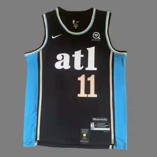 Camiseta Hawks No. 11 Trae Young Black 24 New Season City Edition