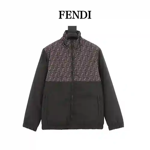 Fen*di/Fendi 23Fw double F presbyopic patchwork cotton jacket