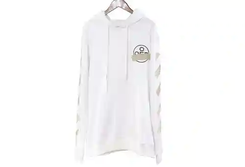 O*FF-W*HITE C/O VIRGIL ABLOH sudadera con capucha con estampado de flechas y cinta, mismo estilo par