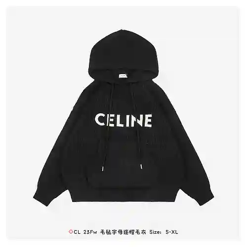 ◇CL 23Fw suéter con capucha y letras de fieltro